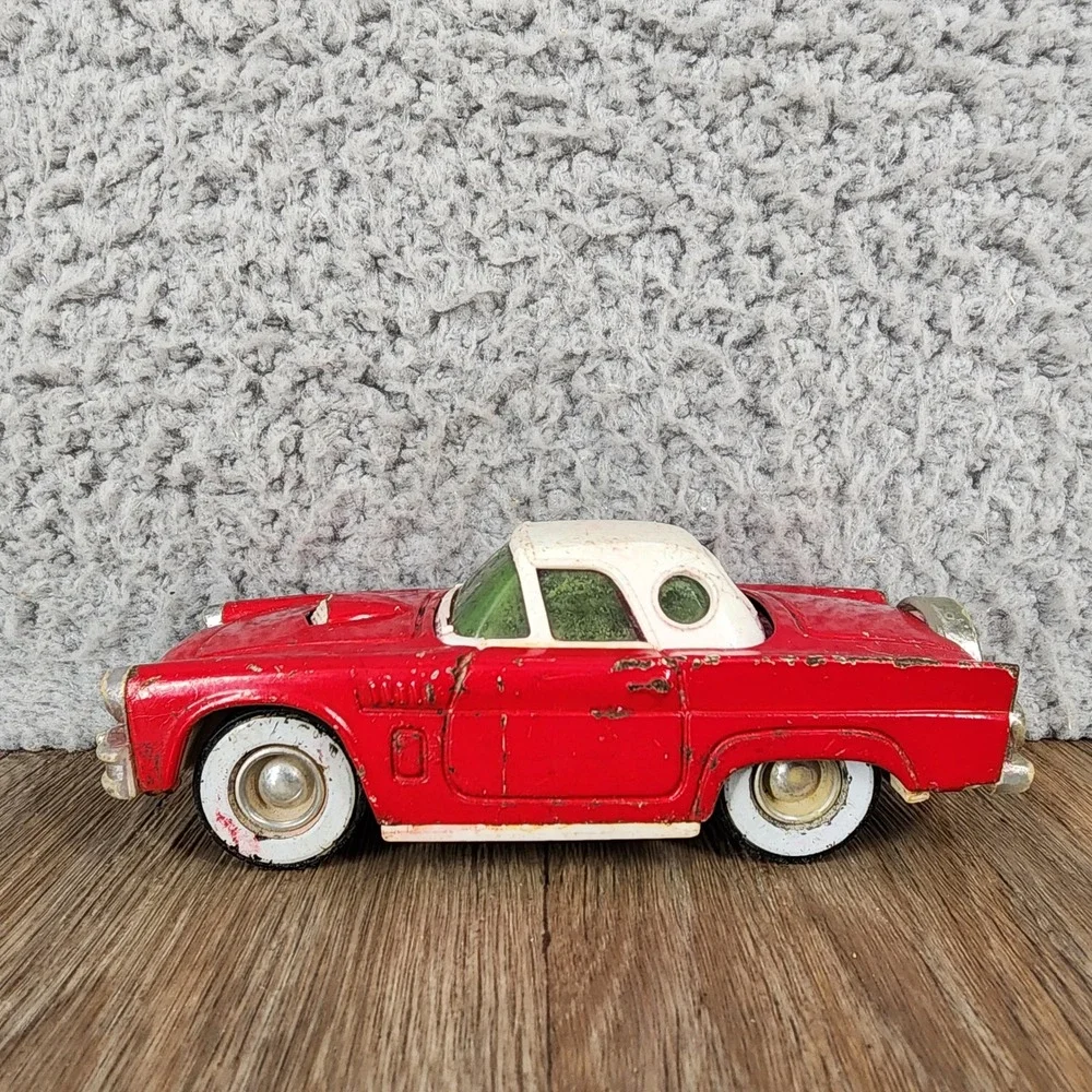 Vintage Buddy L Red White Convertible Sports Car Toy Made in Japan 5